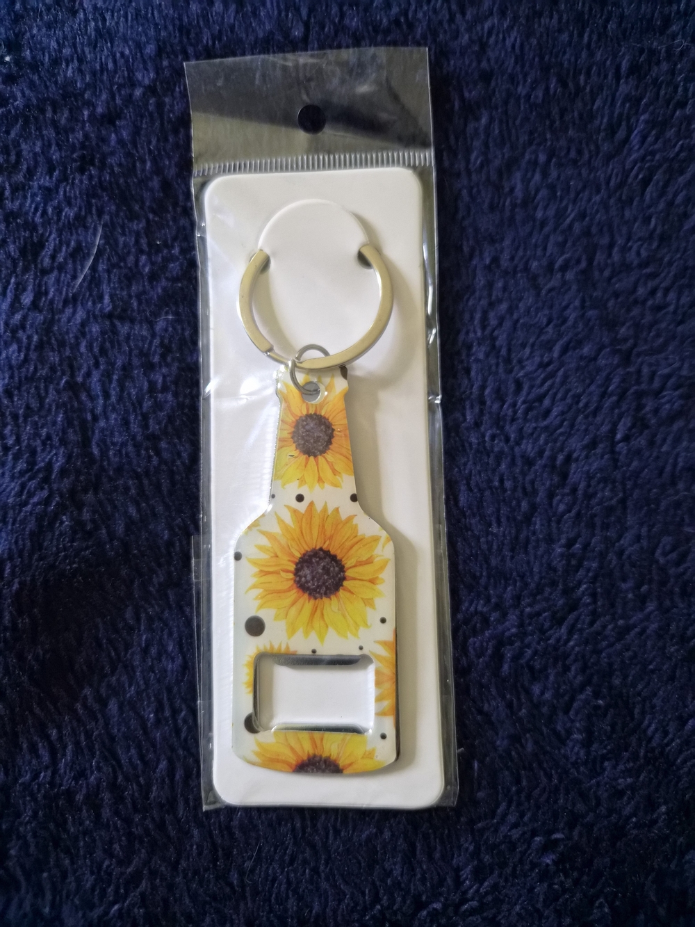 Yellow Sunflower Bottle Opener Keychain